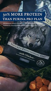 73 reactions | Take on the wild together with BLUE Wilderness Chicken, formulated with 30% more protein than Purina Pro Plan Chicken. | Blue Buffalo | Facebook