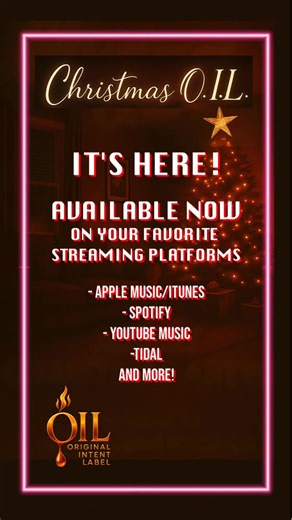 We made it! 🙌🏽 Christmas O.I.L. is officially out in the world - and I can’t even pretend to play it cool today. This album carries joy, nostalgia, honesty, and the kind of warmth you feel before you even realize you’re smiling. It’s been a labor of love, a whole movement in sound, and now it’s yours. You can stream the full Christmas O.I.L. album right now on your favorite platform: Apple Music / iTunes: https://music.apple.com/us/album/christmas-o-i-l/1854085858 Spotify: https://open.spotify