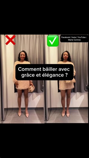 🥱Comment bailler avec grâce et élégance? Le bâillement est un geste qui doit être géré avec discrétion, car il peut être interprété comme un signe d’ennui, de fatigue ou de désintérêt. ✔️ Évitez de bâiller en public autant que possible. ✔️ Si vous ne pouvez pas l’éviter, couvrez votre bouche discrètement. ✔️ Inclinez légèrement la tête vers le bas ou sur le côté. ✔️ Utilisez de préférence la main gauche. ✔️ Puis revenez à votre posture initiale : dos droit, colonne vertébrale alignée. L’éléganc