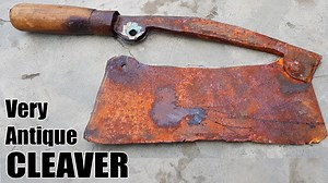 61K views · 1K reactions | Antique Rusty Butcher's Cleaver This cleaver was totally Hand Forged and I don't know its age but Its design shows that is a really Antique piece. My elder brother traded this cleaver from a Scrap dealer. I tried my best to make it work and beautiful. This is one of my earlier video but i think it's still worth watching. #restoration #cleaver #Rusty | Random Hands | Facebook