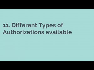 11 Different Types of Authorizations available
