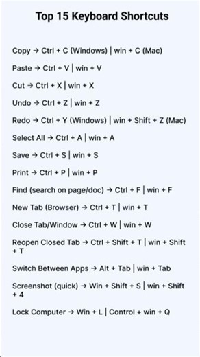 Key shortcuts #technical #skilldevelopment