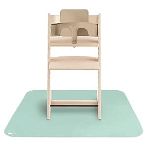 mushie Baby Splat Mat 42.5x42.5 Inch (Roman Green) | Water Resistant for Under High Chair and Infant Play