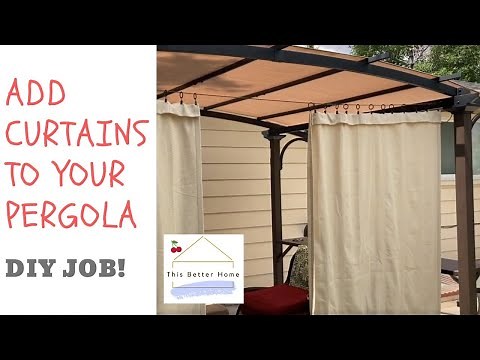 🔥 Outdoor Pergola➔ How to Install or Add *Sliding Side Curtains* (for Additional Shade from the Sun)
