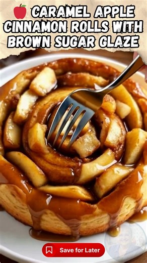 🍎 Caramel Apple Cinnamon Rolls with Brown Sugar Glaze Soft, gooey rolls bursting with warm apples and sticky caramel — fall comfort in every bite! Ingredients: For the dough (or use store-bought crescent or biscuit dough): 2 1/4 tsp active dry yeast 3/4 cup warm milk 1/4 cup granulated sugar 1 egg 1/4 cup unsalted butter, melted 2 1/2 cups all-purpose flour 1/2 tsp salt For the apple filling: 2 apples, peeled and diced 2 tbsp unsalted butter 1/4 cup brown sugar 1 tsp cinnamon 1/4 tsp nutmeg For