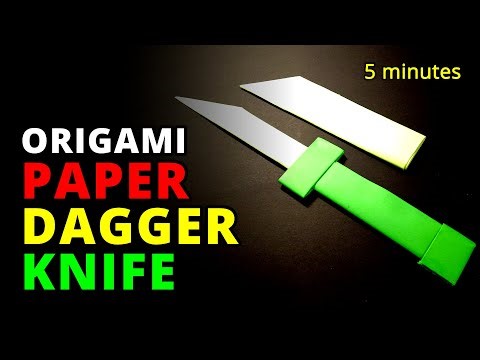 Easy ORIGAMI - Origami Paper Dagger - Paper Knife