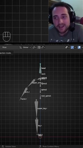 Pt.4 Rig Humano Completo en Blender #short #3d #blender #shorts #rig