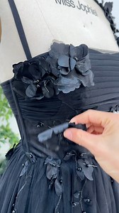 Making a corset black 3D floral prom dress, accept custom orders. #dress #gown #fashion #prom2025 #wedding# #promdresses #eveningdress #vintage #fashionweek #hautecouture | Miss Jophiel