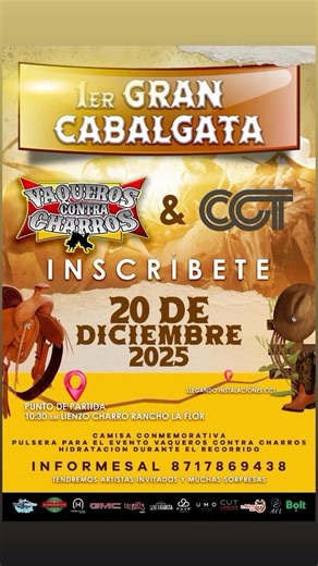 Raza!!!! Prepárense para el Cabalgatón que se viene, sino tienen caballo pidan uno jajaj, o háganse amigo de un weey que si tenga, Finjan amistad!!!! Este 20 de Dic los esperamos y inscríbete ya!!!!! #Cabalgata #Desmadre #RioNazas #Cct Vaqueros contra charros Rodrigo Gonzalez | El Ricky Alegre - Eventos
