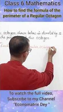 How To Find Formula Of The Perimeter Of A Regular Octagon #economatrixdey #Algebra #class6maths