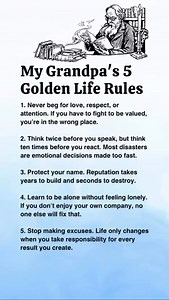1.4M views · 7.5K reactions | My Grandpa’s 5 Golden Life Rules | Inspirational Quotes Genie | Facebook