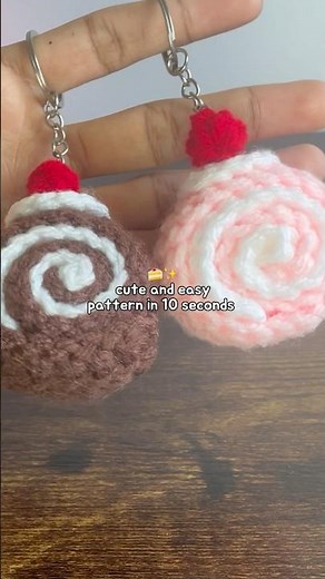 easy mini rolled cake 🍰 | crochet for absolute beginner #crochet #beginner #easy