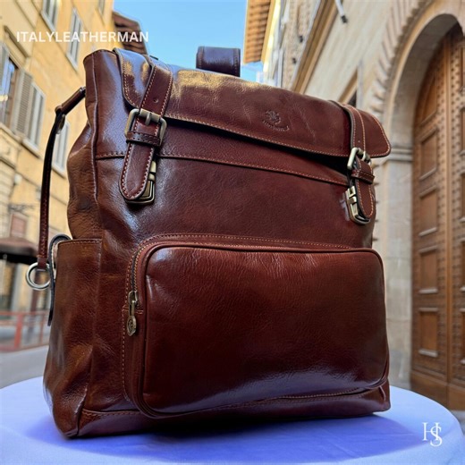 Italian Leather Backpack for Men, Handmade in Italy, Travel Rucksack - Etsy