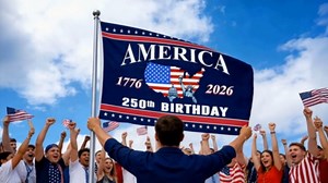 250 Anniversary USA Flag - 3x5 Ft Double Sided 3 Layers Patriotic Flags - 4th of July Decorations Independence Day American 250th Anniversary Flag for Indoor Outdoor Decoration