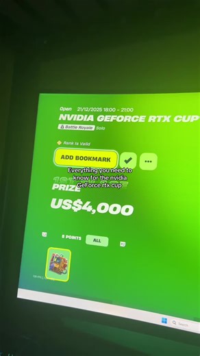 Nvidia GeForce RTX Cup Fortnite Details