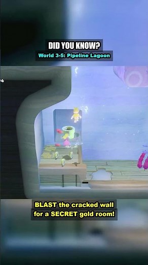 Super Mario 3D World 🟡 The SECRET All-Gold Room Most Players Miss! (World 3-5) #Shorts