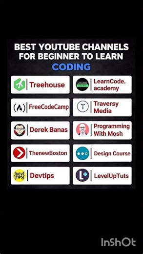 Best Youtube Channels For Beginners To Learn Coding #app #tech #codingblog #codingnew #freecodecamp