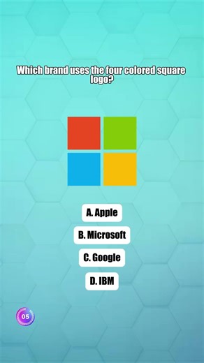 Which brand uses the four colored square logo