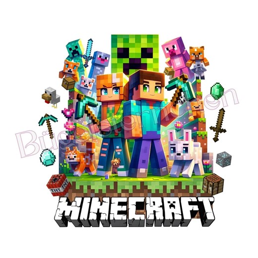 Minecraft bunt, Bügelbild, einfach & schnell aufbügeln , Mine, Block, Steine, Trendy, cool, KI Kunst, Bügel Patches, Kinder, Jungs, DTF - Etsy Schweiz