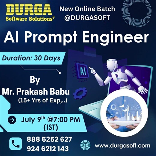 AI Prompt Engineer Online Training @ DURGASOFT #durgasoftware #durgasoft #aipromptengineer #shorts