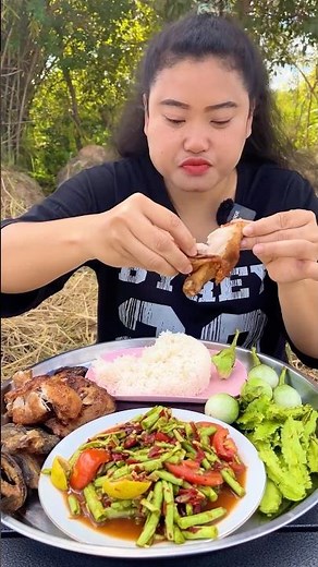 ไก่ทอด ตำถั่วเผ็ดๆ #กินข้าวกันจ้า