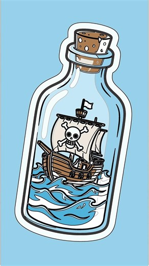 Easy Pirate Ship in a Bottle Drawing! Step-by-Step for Beginners