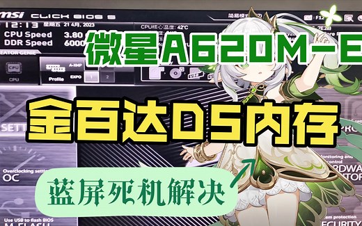 微星A620M-E 最新BIOS 解决开机慢 金百达D5 6000内存 蓝屏 AIDA64 跑不过去的问题