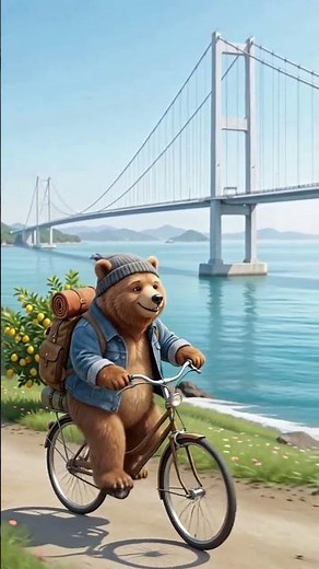 【AI旅・広島編】大爽快！レモン香る「しまなみ海道」をレトロ自転車で激走クマー！青い海と白い吊り橋の絶景にうっとりチルタイム🍋🚲🌊✨