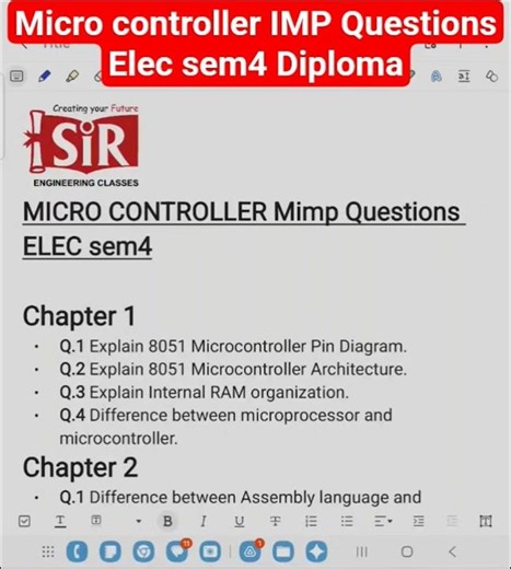 Microcontroller (MCA) ELECTRICAL sem4 Diploma GTU