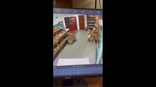 Golden retriever wanders into farm shop in Fraserburgh, Scotland, UK