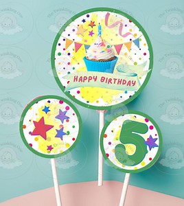 Cake Topper, Rainbow, Cupcake, Birthday, Cake Decore - Etsy Canada