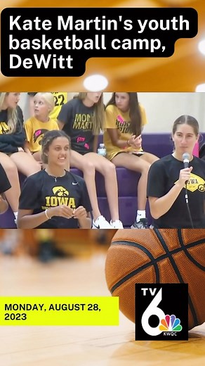 Kate Martin, Iowa Hawkeyes Womens Basketball, visited DeWitt High School on Sunday with several of her teammates to teach basketball skills to youth at her camp. 🏀 https://www.kwqc.com/2023/08/28/members-iowa-womens-basketball-team-visit-dewitt-kate-martins-youth-camp/ | KWQC TV6 News
