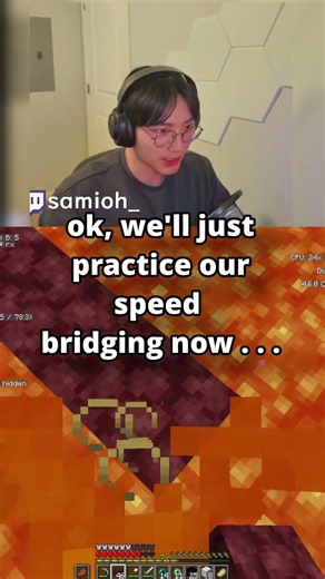 POV: You can't speed bridge in Minecraft #minecraft #mcsr #twitchclips