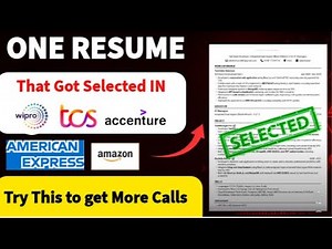 This Resume Got 10 + Calls in December | Freshers Resume Got Shortlisted in many Companies ||