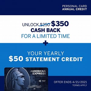 For Corporate Card Members: Apply by 4/21/2021 to earn a limited-time offer, plus a Statement Credit every year. Terms apply. | American Express