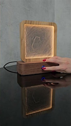 Wooden Desk Lamp with Stone Texture Panel #design #interiordesign #diy #home #homedecor #decoration