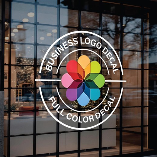 Full Color Custom Logo Window Decal, Personalized Logo Signs, Custom Window Decal, Business Door Decal, Logo Signs, Window Decals - Etsy