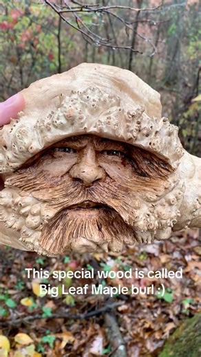 Wood Carving in Maple burl #woodcarving #woodart
