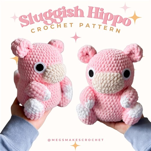 Sluggish Hippo (PDF Crochet Pattern) - Etsy