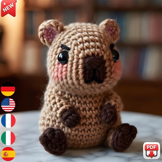 Mini Capybara Amigurumi Crochet Pattern PDF | Baby Animal | Cute Small Plush Toy | Beginner Friendly | Gift Idea - Etsy