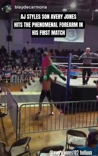 AJ STYLES SON AVERY JONES Hits The PHENOMENAL FOREARM In His First Match #ajstyles #wwe #wrestling