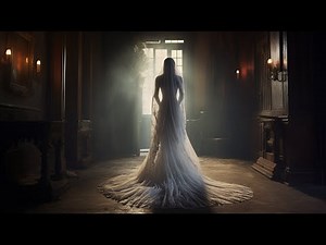 The Haunted Bride Ghost in a Wedding Dress Wanders Through the Mansion