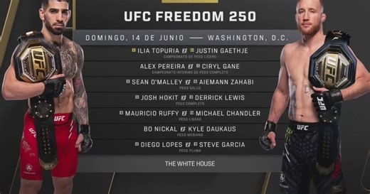 Agenda UFC Freedom 250: Topuria vuelve al ruedo en el escenario más grande de la historia