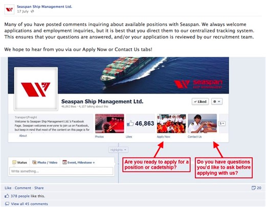 Seaspan Ship Management, Excellent B2B Engagement On Facebook