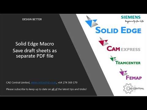 Save solid edge draft sheets as individual pdf's