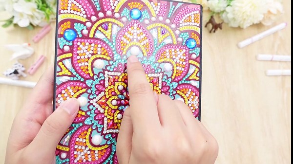 Fulmoon 4 Pcs Diamond Painting Notebook Kits 5.8 x 8.3 Inch DIY Art Cover Notebook Crystal Journal Sketchbook Notepad for Men Women Birthday Crafts Gift Drawing Painting(Mandala Style)