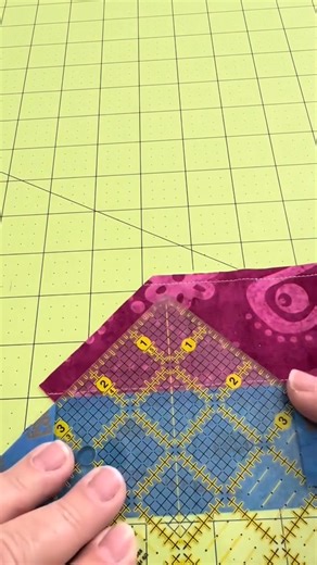Did you know you can make 16 HSTs at once? This method will save you so much time if you have to make a ton of half square triangles! I’m using 10” squares and this gives me 3” HSTs. I also made a chart with different sizes that you can find on my Ko-Fi (look for Crafting with Clementine on there). Credit: createwithclaudia ❤️ #quilting #halfsquaretriangles #sewing #sewingtips #quiltingtutorial | Rebecca Pierce