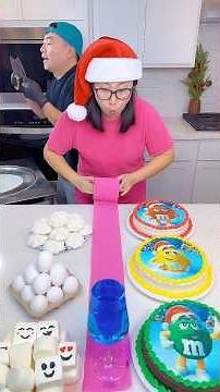 M&M's colorful cake vs white foods ice cream challenge!🍨 #funny by Ethan Funny Family