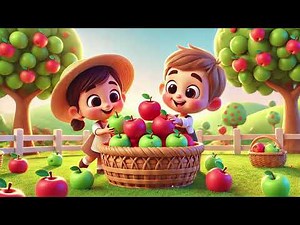 🍎 Apples in the Basket 🍎 | A Fun Fruit-Picking Song for Kids |Nursery Rhymes & Kids Songs
