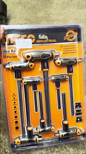 INGCO T-HANDLE HEX KEY SET #mechanic #diy #fix #tools #ingco #review #hex #wrench HHKT80818 #total